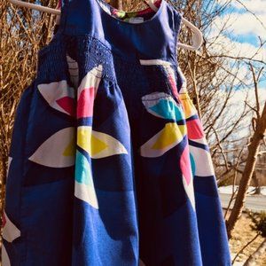 Such a Cute navy, White ,& Bright Colored Flowers, Carter's Dress, NWOT 12 mnths